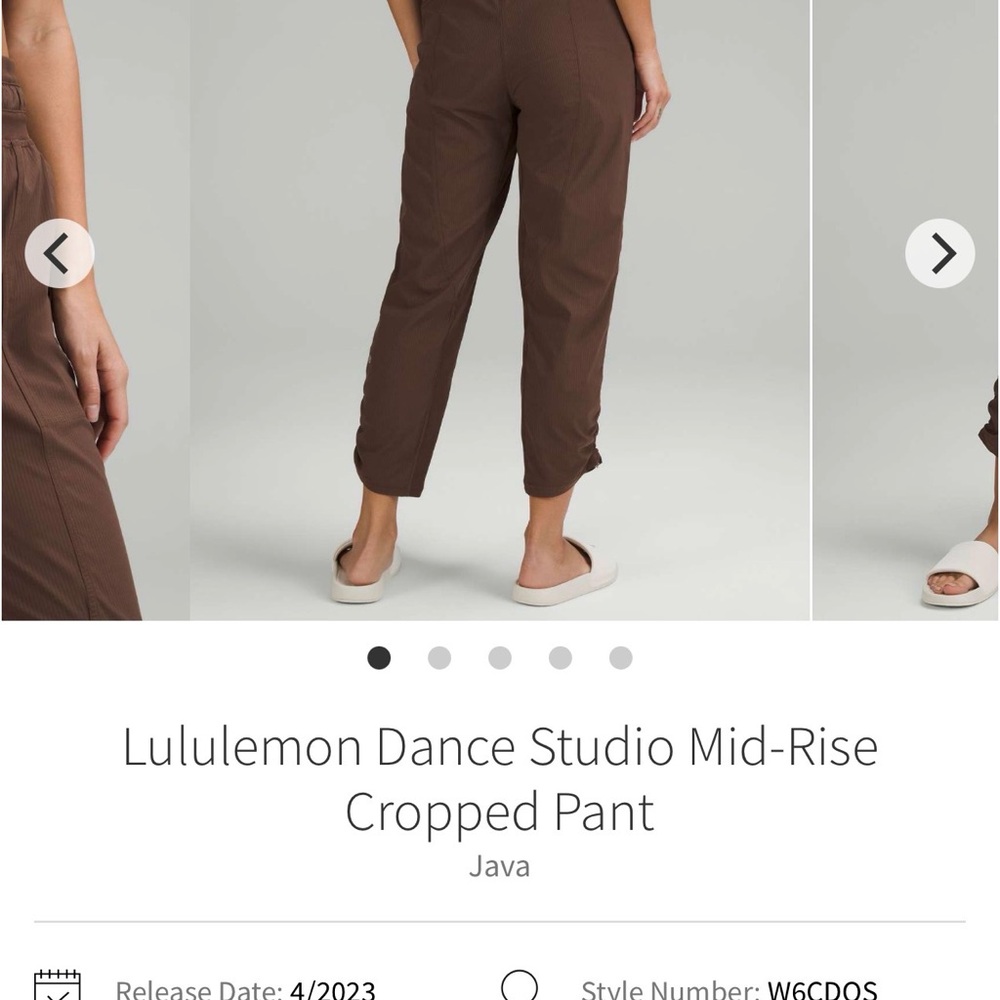 Lululemon Dance Studio Mid-Rise Cropped Pant Java Size 8